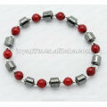 Bracelet en perles de pierres précieuses au coeur en hématite Red